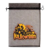 Woreczek Halloween (nr 1) z organzy 40 x 55 cm - czarny Duże worki 40x55 cm