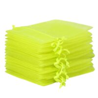 Woreczki z organzy 12 x 15 cm - zielone neonowe Wielkanoc