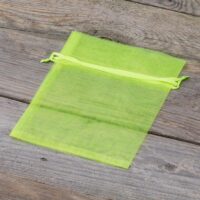 Woreczki z organzy 12 x 15 cm - zielone neonowe Woreczki z organzy